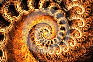 Orange Fractal Spiral