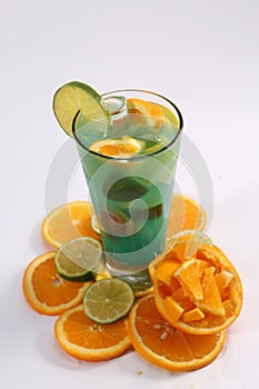 Orange fresh juice with mint photo