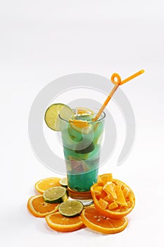 Orange fresh juice with mint photo