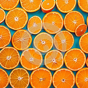 Orange freshness A plethora of citrus slices makes a vibrant background