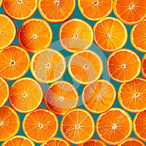 Orange freshness A plethora of citrus slices makes a vibrant background