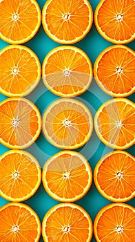 Orange freshness A plethora of citrus slices makes a vibrant background