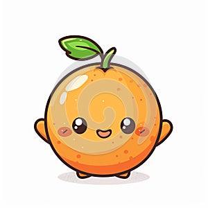 Orange fruit character isolated on white background illustration.