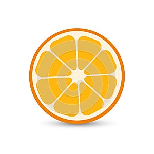 Orange fruit in flat designe. Half orange