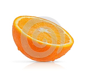 Orange fruit half isolated on white background with clipping path.