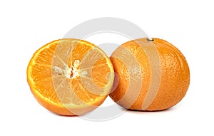 Orange fruit half sliced isolated on white background