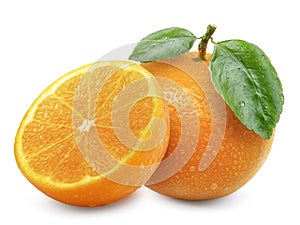 Orange fruit isolated on white background