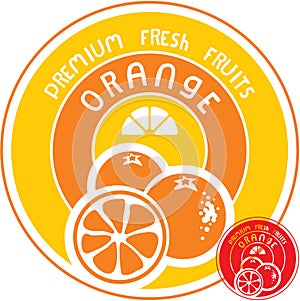 Orange fruit label