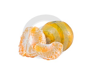 Orange Fruit (Mandarin cv. Sai Nam Pueng) isolated on white