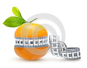Orange Fruit with measurement