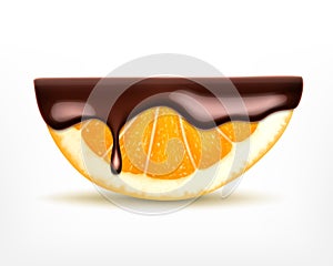 Orange fruit with chocolate