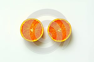 Orange fruit. Orange half fruit sliced isolate on white background
