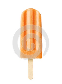 Orange fruit popsicle isolated on white background