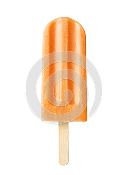Orange fruit popsicle isolated on white background