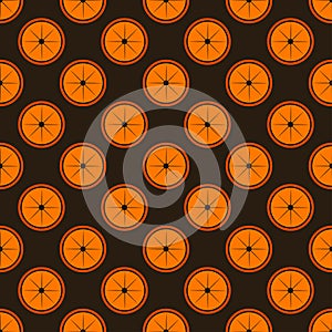 Orange fruit seamless art brown pattern background