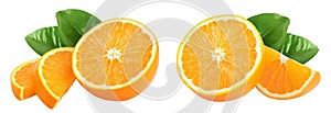 orange fruit slice isolated on white background