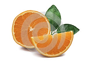 orange fruit slice isolated on white background