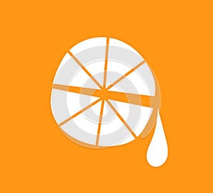 Orange fruit slice juice symbol