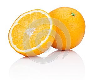 Orange fruit sliced isolated on white background