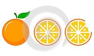 Orange Fruit Vector Set in Three Steps