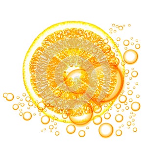 Orange fruit with water drops