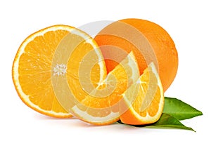 Orange fruit on white background