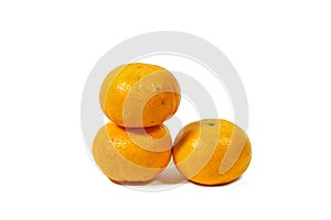Orange fruit white background.