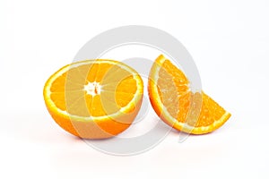 Orange fruit on white background isolate.