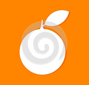 Orange fruit white label