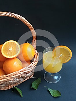 Orange fruit, winter fruit, pictorial at noon farm, orange slice, black background