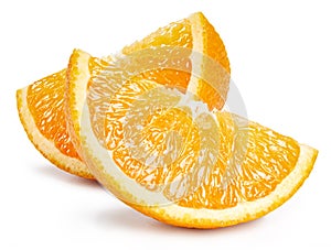 Orange fruits slice isolated Clipping Path