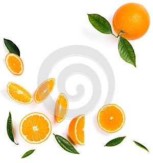 Orange fruits sliced and whole.