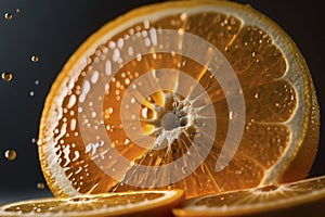 Close up Orange full frame, fresh fruit background, Generated AI