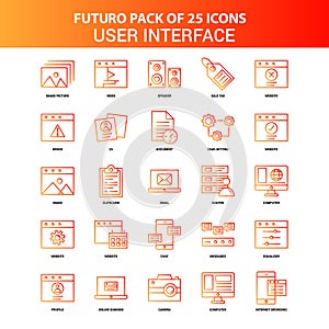 Orange Futuro 25 User Interface Icon Set