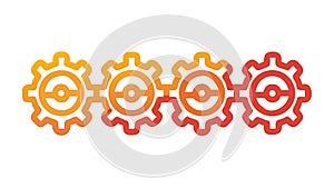 Orange Gear Wheels Mechanical Pattern Vector, vector design Generative AI