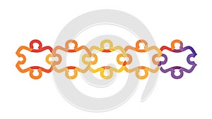 Orange Geometric Chain Link Pattern, vector design Generative AI