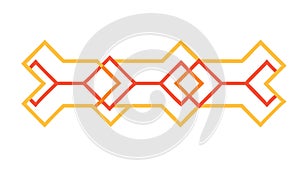 Orange Geometric Chain Pattern Vector vector design Generative AI