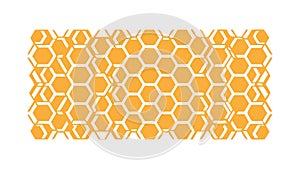 Orange Geometric Hexagon Grid Pattern, vector design Generative AI