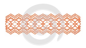 Orange Geometric Hexagonal Pattern Border, vector design Generative AI