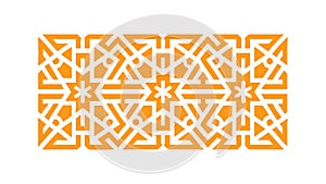 Orange Geometric Lattice Pattern Texture, vector design Generative AI