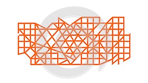Orange Geometric Lattice Pattern Vector vector design Generative AI