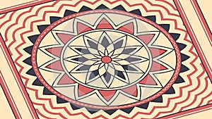 Orange Geometric Mandala Pattern Vector, vector design Generative AI