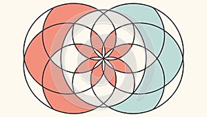 Orange Geometric Rosette Vector Pattern, vector design Generative AI