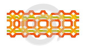 Orange Geometric Seamless Ornament Pattern, vector design Generative AI