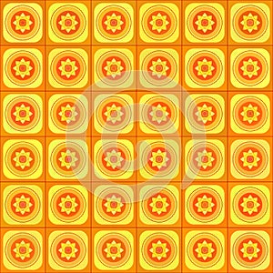Orange geometric seamless pattern
