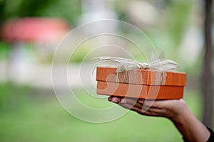 Orange gift boxes give to your loved ones. Gift ideas