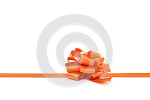 Orange gift ribbon bow