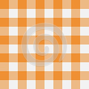 Orange Gingham seamless pattern.