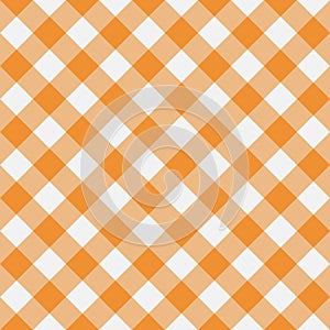 Orange Gingham seamless pattern. Texture from rhombus for plaid, tablecloths, clothes. Vector illustration.