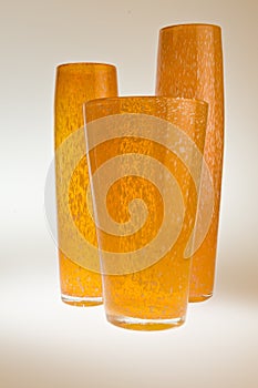 Orange glass vases